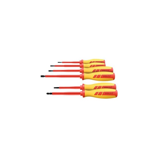 Holex Electrician's screwdriver set- 6 pieces for slot-head and Pozidriv- fully insulated 667226 4/2 - main